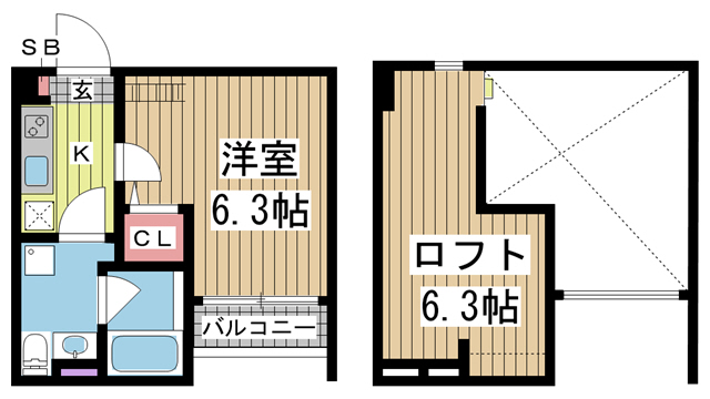 神戸市須磨区中島町(山陽電鉄線東須磨駅)のアパート賃貸物件 間取画像