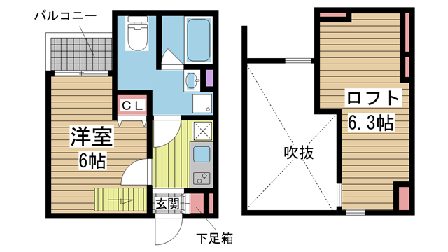 神戸市須磨区中島町(JR山陽本線須磨海浜公園駅)のアパート賃貸物件 間取画像