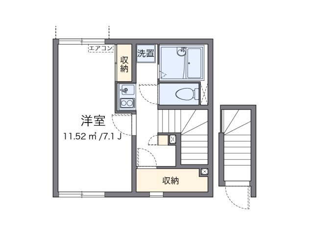 神戸市兵庫区中道通(神戸市営地下鉄線上沢駅)のアパート賃貸物件 間取画像