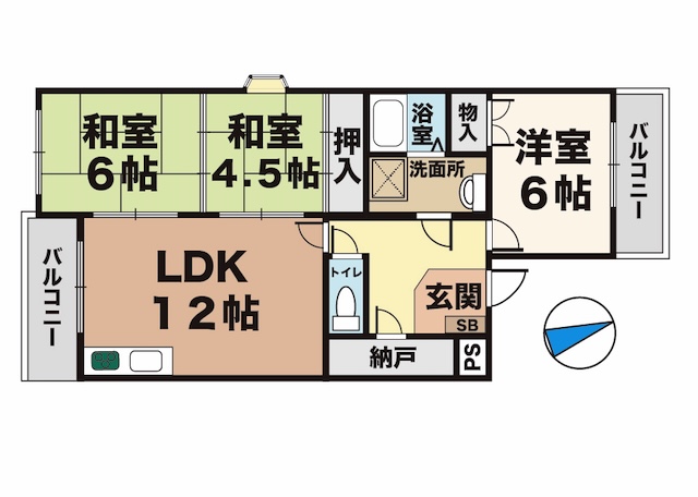 神戸市西区北別府(神戸市営地下鉄線伊川谷駅)のマンション賃貸物件 間取画像
