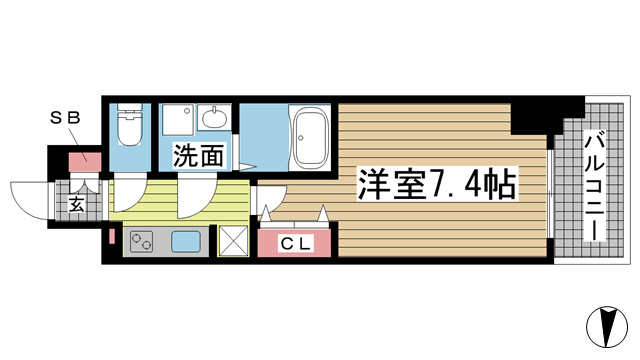 神戸市中央区花隈町(JR東海道本線(近畿)元町駅)のマンション賃貸物件 間取画像