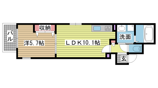 神戸市中央区花隈町(JR東海道本線(近畿)元町駅)のマンション賃貸物件 間取画像