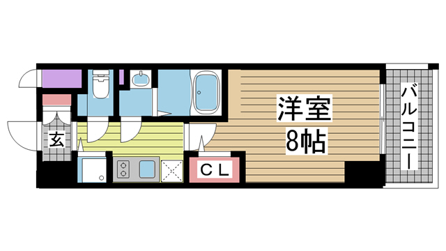 神戸市兵庫区東出町(JR東海道本線(近畿)神戸駅)のマンション賃貸物件 間取画像