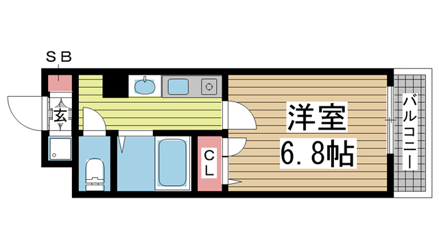 神戸市中央区生田町(神戸市営地下鉄線新神戸駅)のマンション賃貸物件 間取画像
