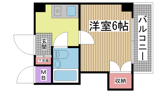 神戸市中央区相生町(JR東海道本線(近畿)神戸駅)のマンション賃貸物件 間取画像