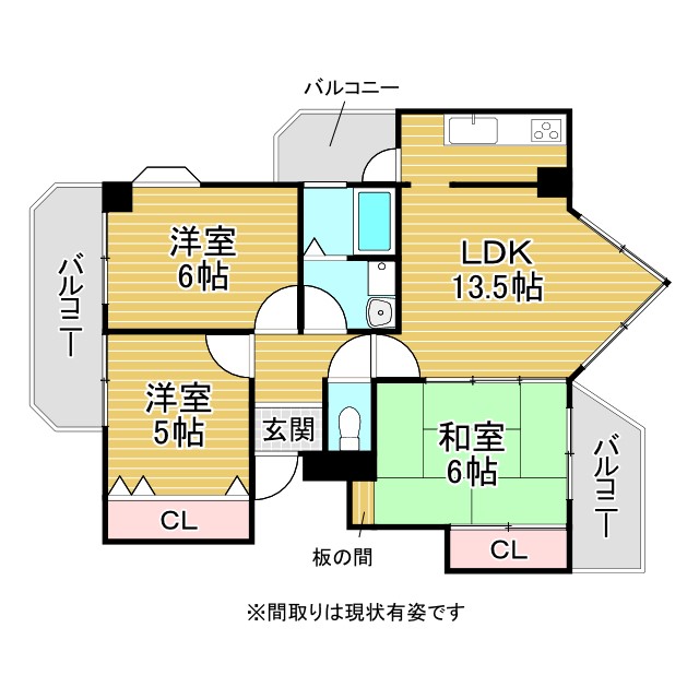 神戸市須磨区行幸町(JR山陽本線須磨海浜公園駅)のマンション賃貸物件 間取画像