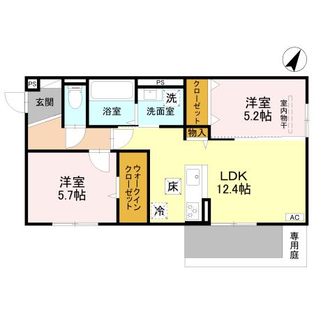 神戸市北区谷上南町(神戸電鉄有馬線谷上駅)のアパート賃貸物件 間取画像