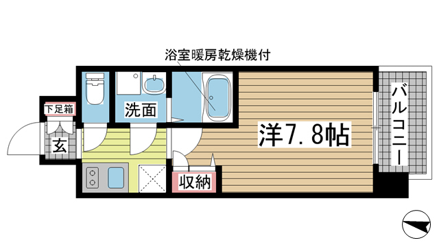神戸市中央区生田町(神戸市営地下鉄線新神戸駅)のマンション賃貸物件 間取画像