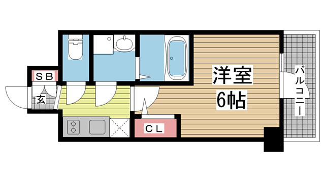 神戸市兵庫区西上橘通(JR東海道本線(近畿)神戸駅)のマンション賃貸物件 間取画像