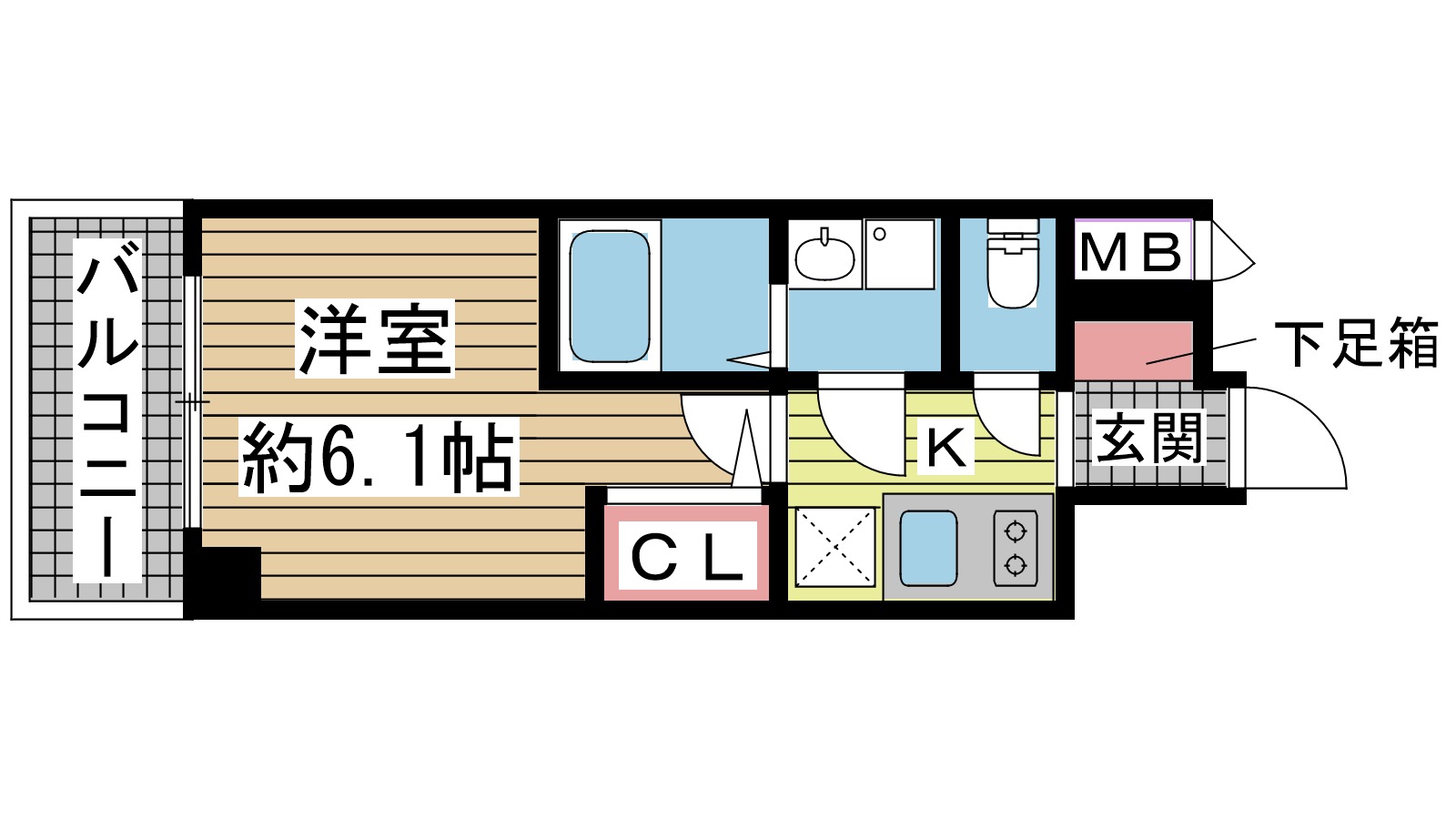 神戸市中央区楠町(神戸市営地下鉄線大倉山駅)のマンション賃貸物件 間取画像