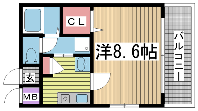 神戸市兵庫区松本通(神戸市営地下鉄線湊川公園駅)のマンション賃貸物件 間取画像