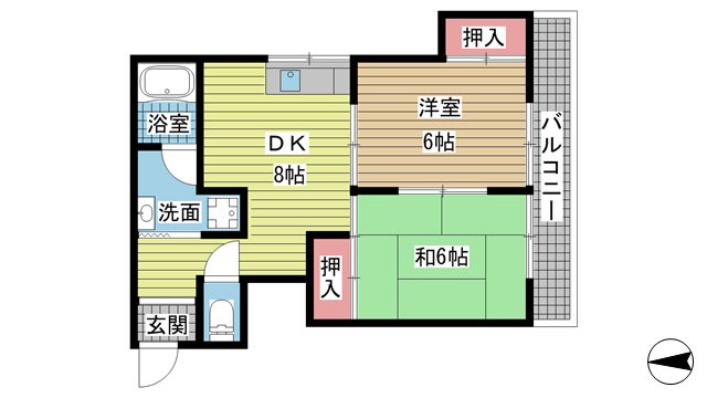 神戸市中央区下山手通(JR東海道本線(近畿)元町駅)のマンション賃貸物件 間取画像