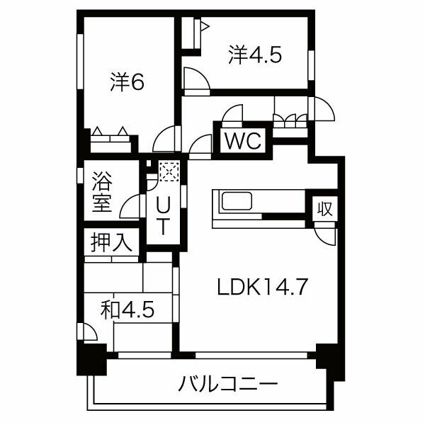 神戸市兵庫区兵庫町(JR東海道本線(近畿)神戸駅)のマンション賃貸物件 間取画像