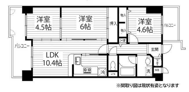神戸市北区緑町(神戸電鉄有馬線山の街駅)のマンション賃貸物件 間取画像