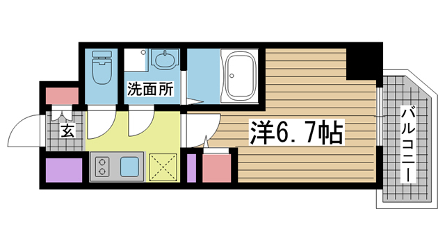 神戸市中央区相生町(JR東海道本線(近畿)神戸駅)のマンション賃貸物件 間取画像