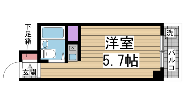 神戸市中央区北長狭通(JR東海道本線(近畿)神戸駅)のマンション賃貸物件 間取画像