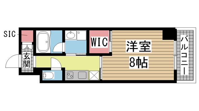 神戸市中央区生田町(JR東海道本線(近畿)三ノ宮駅)のマンション賃貸物件 間取画像