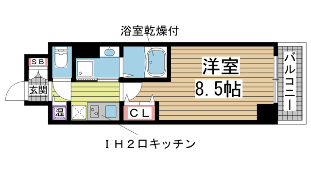 神戸市中央区磯辺通(JR東海道本線(近畿)三ノ宮駅)のマンション賃貸物件 間取画像