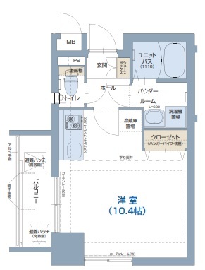 神戸市兵庫区大開通(神戸高速線大開駅)のマンション賃貸物件 間取画像