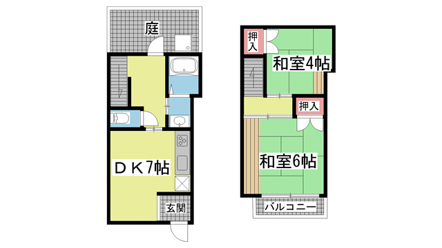 神戸市灘区友田町(JR東海道本線(近畿)六甲道駅)の貸家賃貸物件 間取画像
