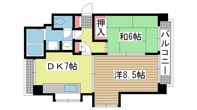 神戸市灘区篠原中町(阪急神戸線六甲駅)のマンション賃貸物件 間取画像