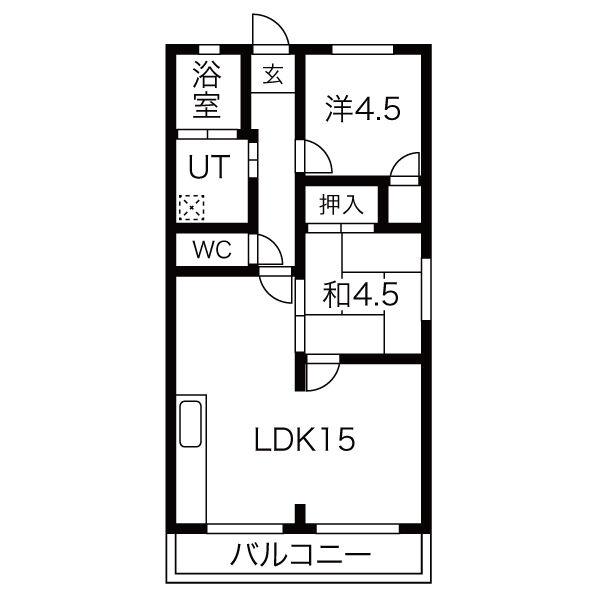 神戸市垂水区福田(山陽電鉄線滝の茶屋駅)のマンション賃貸物件 間取画像