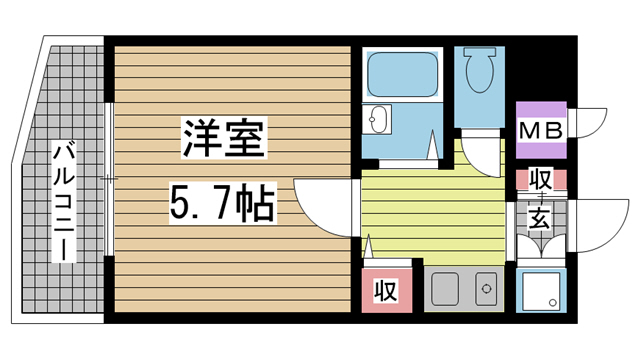 神戸市中央区元町通(JR東海道本線(近畿)神戸駅)のマンション賃貸物件 間取画像