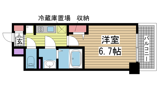 神戸市兵庫区西出町(JR東海道本線(近畿)神戸駅)のマンション賃貸物件 間取画像