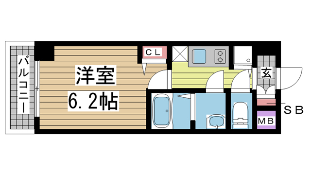 神戸市中央区布引町(JR東海道本線(近畿)三ノ宮駅)のマンション賃貸物件 間取画像