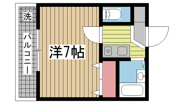 神戸市中央区八雲通(JR東海道本線(近畿)三ノ宮駅)のマンション賃貸物件 間取画像