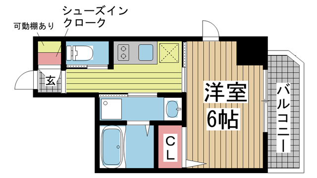 神戸市中央区楠町(JR東海道本線(近畿)神戸駅)のマンション賃貸物件 間取画像