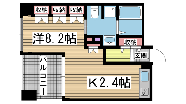 神戸市中央区中山手通(JR東海道本線(近畿)三ノ宮駅)のマンション賃貸物件 間取画像