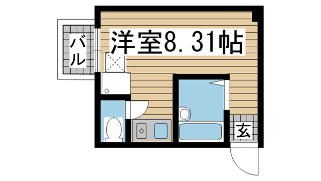 神戸市中央区北野町(JR東海道本線(近畿)三ノ宮駅)のマンション賃貸物件 間取画像
