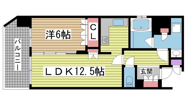 神戸市中央区海岸通(JR東海道本線(近畿)元町駅)のマンション賃貸物件 間取画像