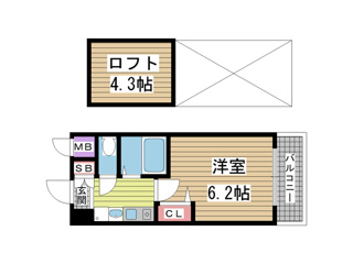 神戸市中央区脇浜町(JR東海道本線(近畿)三ノ宮駅)のマンション賃貸物件 間取画像