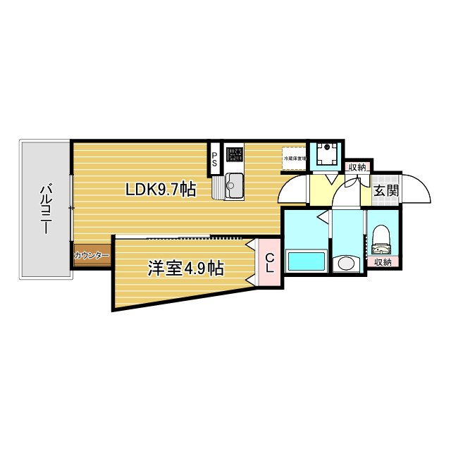 神戸市中央区元町通(神戸高速線西元町駅)のマンション賃貸物件 間取画像