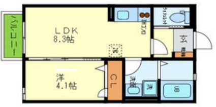 神戸市東灘区森北町(JR東海道本線(近畿)甲南山手駅)のアパート賃貸物件 間取画像