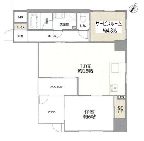神戸市中央区生田町(神戸市営地下鉄線新神戸駅)のマンション賃貸物件 間取画像