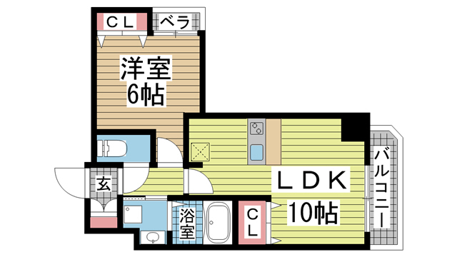 神戸市中央区浜辺通(JR東海道本線(近畿)三ノ宮駅)のマンション賃貸物件 間取画像