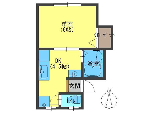 神戸市兵庫区浜中町(神戸市営地下鉄海岸線御崎公園駅)のアパート賃貸物件 間取画像