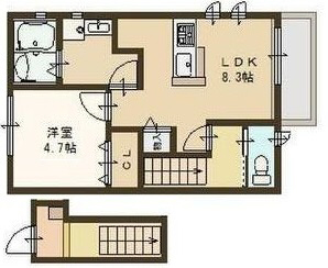 神戸市灘区赤坂通(JR東海道本線(近畿)摩耶駅)のアパート賃貸物件 間取画像