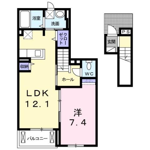 神戸市須磨区須磨浦通(JR山陽本線須磨駅)のアパート賃貸物件 間取画像