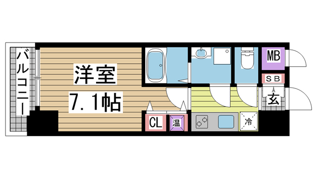 神戸市中央区八雲通(阪急神戸線春日野道駅)のマンション賃貸物件 間取画像