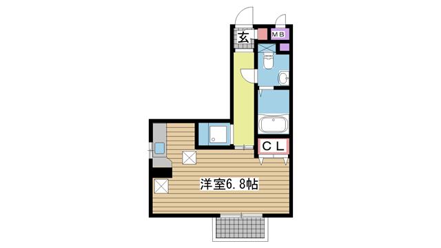 神戸市北区若葉台（神戸電鉄有馬線北鈴蘭台駅）のアパート賃貸物件 間取画像