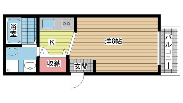 神戸市須磨区月見山本町（山陽電鉄線月見山駅）のハイツ賃貸物件 間取画像