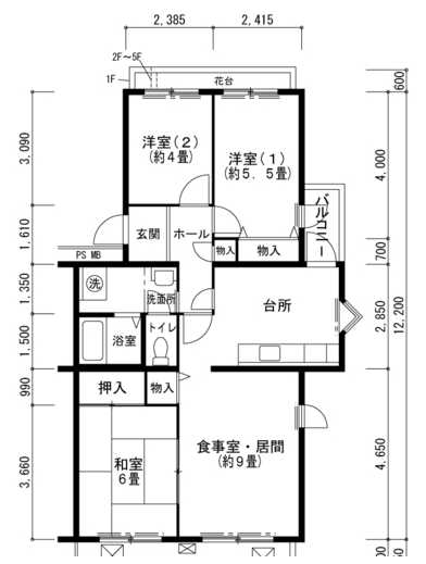 神戸市西区学園西町（神戸市営地下鉄線学園都市駅）のマンション賃貸物件 間取画像