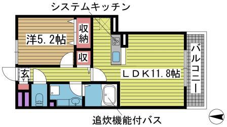 神戸市垂水区塩屋町（山陽電鉄線滝の茶屋駅）のハイツ賃貸物件 間取画像