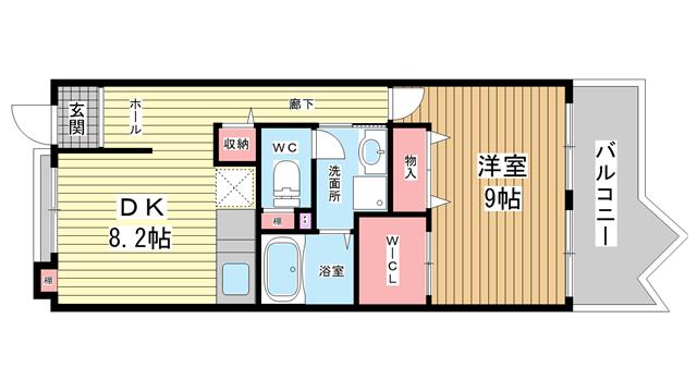 神戸市灘区摩耶海岸通（阪神本線岩屋駅）のマンション賃貸物件 間取画像