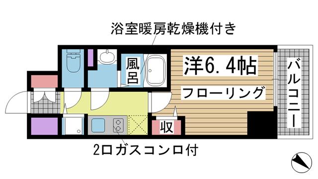神戸市中央区栄町通(JR東海道本線(近畿)元町駅)の分譲賃貸マンション賃貸物件 間取画像