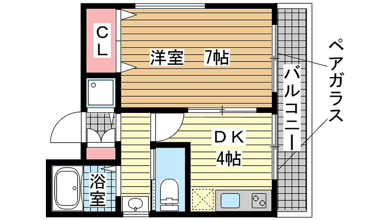 神戸市東灘区田中町（ＪＲ東海道本線（近畿）住吉駅）のマンション賃貸物件 間取画像